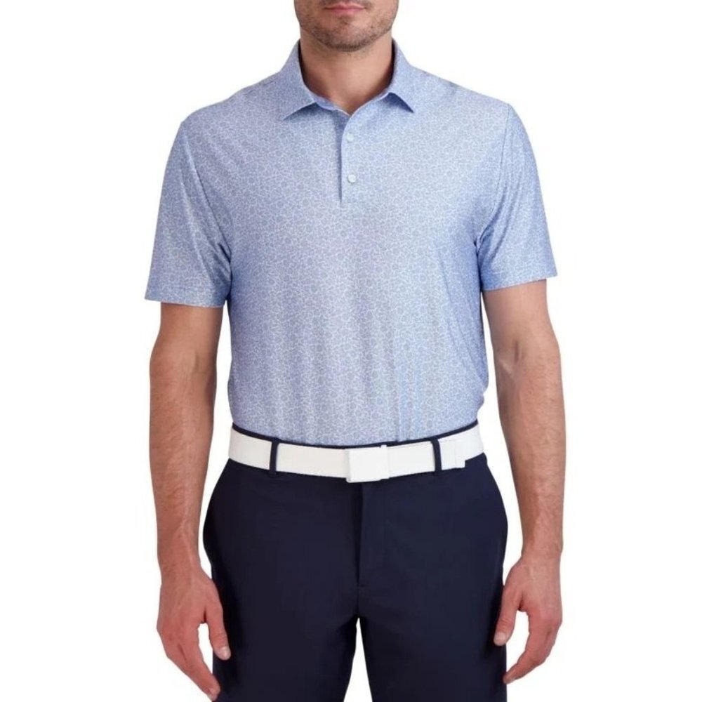 NWT HICKEY FREEMAN Floral Knit Polo Size M Color LIGHT BLUE